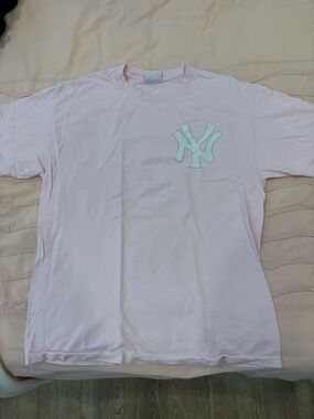 YANKEES TANAKA #19 VINTAGE Light Pink Tee with White Label
